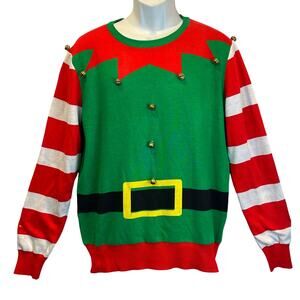 Costume Agent Elf Yourself Ugly Christmas Sweater Size Large